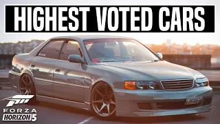 Forza Horizon 5   Top 14 Highest Voted Cars!   Possible New Cars