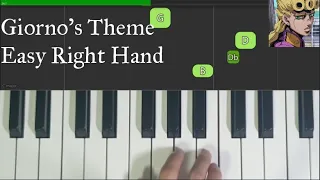 Giorno's Theme - Easy Piano (Right Hand)