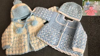 Crochet Cardigan/Two colour baby cardigan part 1