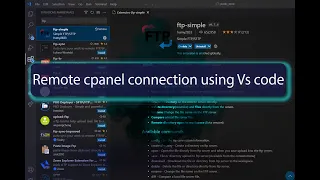 Remote Connection with cpanel using Vs code