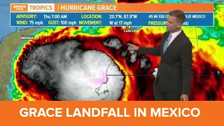 Thursday 7 AM tropical update: Hurricane Grace makes landfall