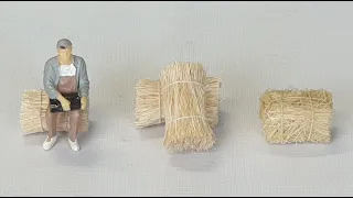 How to make BALES or STRAW BALES using ROPE for dioramas or nativity scenes