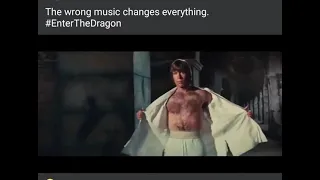 Bruce Lee gegen Chuck Norris, aber es ist die falsche Musik