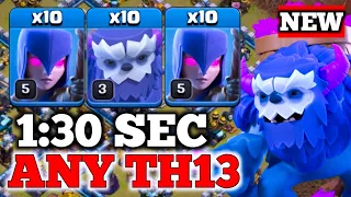 Th13 Yeti Witch Attack With 10 Zap Spell | Best Th13 Attack Strategy in Clash of Clans🔥