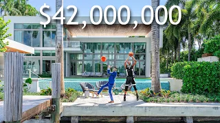 Touring a $42,000,000 MODERN MIAMI BEACH WATERFRONT MANSION - Former Home of NBA Champ, Chris Bosh!