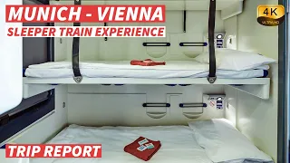 【4K】Munich to Vienna by sleeper train and experience in 3-berth compartment - With Captions 【CC】