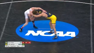 Myles Amine Dec. Bernie Truax CRAZY GAME | 2022 NCAA Wrestling Championshis Semifinal ( 184 lbs )