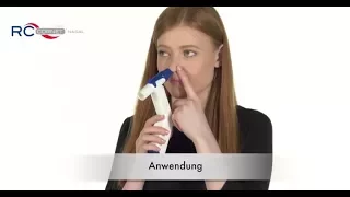 Anwendung Atemtherapiegerät RC-Cornet® PLUS NASAL - freie Nase und Nasennebenhöhlen ohne Medikamente