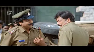 Police Fired Father To Save Dr.Vishnuvardhan | Kotigobba Climax Scene | Abhijit | Ashish Vidyarthi