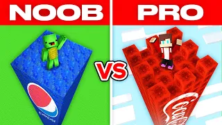 JJ Coca Cola Tower vs Mikey Pepsi Tower Build Challenge in Minecraft - Maizen