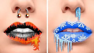 HOT vs COLD Challenge - Fire Girl vs Icy Girl - Four Elements in Real Life by La La Life Gold