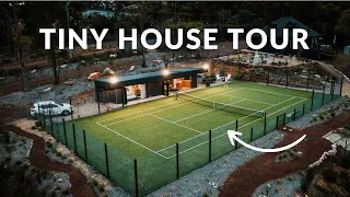 Ultimate Designer Tiny-House Sits On Its Own Private Tennis Court! The Pavilion Tas Tiny House Tour!