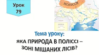 Урок 79. ЯКА ПРИРОДА В ПОЛІССІ ЗОНІ МІШАНИХ ЛІСІВ? Я досліджую світ 4 клас.