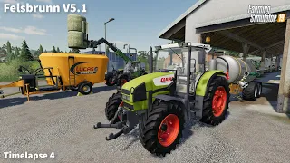 Feeding Cows & Pigs, Harvesting Canola, Cultivating│Felsbrunn V5.1│FS 19│Timelapse #04