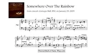 Keith Jarrett - Somewhere Over The Rainbow, from: Carnegie Hall, 2009 (transcription)