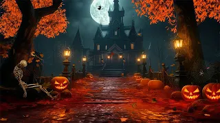 ⛪Haunted Village Halloween Ambience 🎃 Relaxing Spooky and Fall Nature Sounds, White Noise