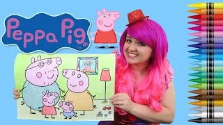 Coloring Peppa Pig JUMBO Coloring Page Crayola Crayons | COLORING WITH KiMMi THE CLOWN