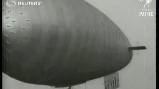 AVIATION: Airship on its first flight from Cramlington, Yorkshire (1929)