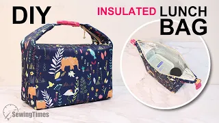 DIY INSULATED LUNCH BAG | Waterproof Picnic Bag Tutorial [sewingtimes]