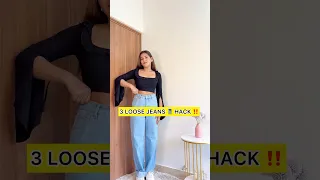 Loose jeans 👖 hack #youtubeshorts #hacks #jeans #fashionhacks #clothinghacks