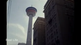 1973 Downtown in the summer, Calgary Tower, people watching and construction, Calgary, Ab