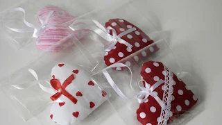 Шьем СЕРДЦЕ из ткани. Маленький Подарок на День Святого Валентина./ Hearts for Valentine's day