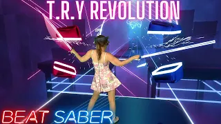 Beat Saber | Halozy – T.R.Y Revolution (Expert+) First Attempt | Mixed Reality