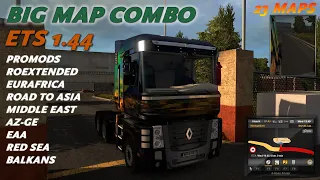 23 Maps Huge Global Combo for ETS2 1.44 ★  Promods, Eurafrica, Roextended, Middle East ★ Setup Guide