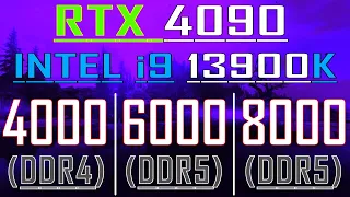 4000MHz (DDR4) vs 6000MHz (DDR5)  vs 8000MHz (DDR5) || INTEL i9 13900K || PC GAMES BENCHMARK TEST ||