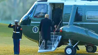 Donald Trump departs White House and boarded Marine One