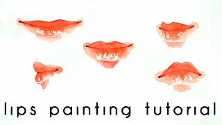 Lips Watercolor Painting Tutorial