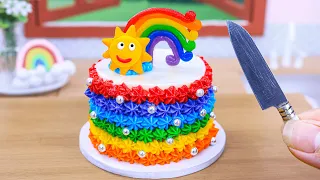 Soft Chocolate Cake 🌈 Miniature Rainbow Chocolate Cake Decorating | 1000+ Miniature Ideas