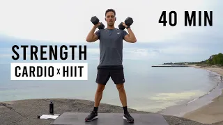 40 Min Strength & Cardio HIIT (Full Body Workout With Dumbbells)