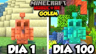 Eu sobrevivi 100 dias como um GOLEM DE COBRE no Minecraft Ultra Hardcore