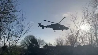 Santa takes a helicopter ride