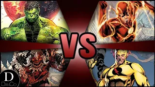 Hulk and Doomsday VS Flash and Zoom | BATTLE ARENA | Marvel VS DC