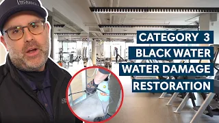 BLACK WATER - Water Damage Restoration Process (Full Gym Affected!!) | Incredible Restorations