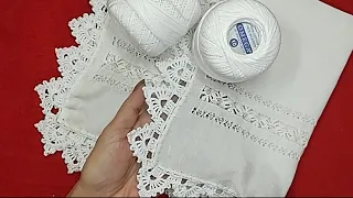 №9 Teji picos  a crochet para servilleta rapidísimo/más fácil imposible!!