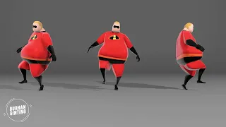 Fat Walk Cycle and Run Cycle 3D Animation Character