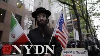 Anti-Zionist Orthodox Jews protest outside Senator Chuck Schumer's office in Manhattan