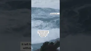 Huge waves crash into Cornwall coast