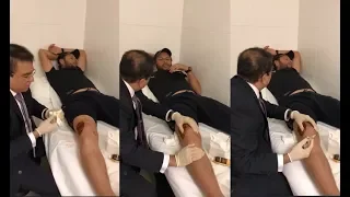 Shahid Afridi Injury Update, Doctor Injecting on his knee, Lala in Pain Screaming