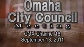 Omaha Nebraska City Council Meeting, September 13, 2011