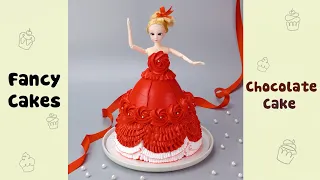 So Beautiful Red Princess Cake Decorating Idea