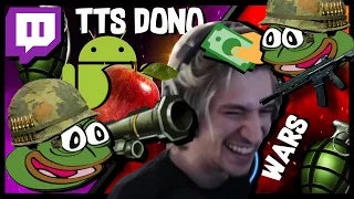 Funny TTS Dono Warzone - & xQc Is In The Middle Of It - Android vs Iphone vs Apple vs Samsung w/Chat