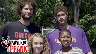 NBA Stars Robin & Brook Lopez Drive-By Dunk Challenge | Walk the Prank | Disney XD