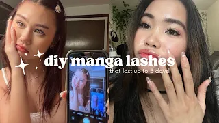 how to do diy manga/ anime lash extensions/ clusters | erika titus inspired lashes, nails & makeup
