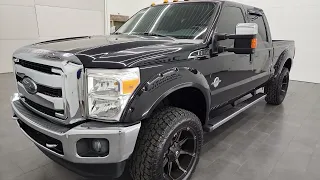 2014 FORD F250 LARIAT ULTIMATE DIESEL TUXEDO BLACK 4K WALKAROUND 12825Z SOLD!