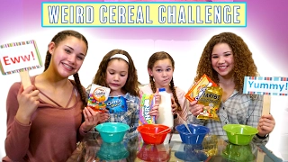 Weird Cereal Challenge! (Haschak Sisters)