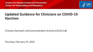 Updated Guidance for Clinicians on COVID-19 Vaccines